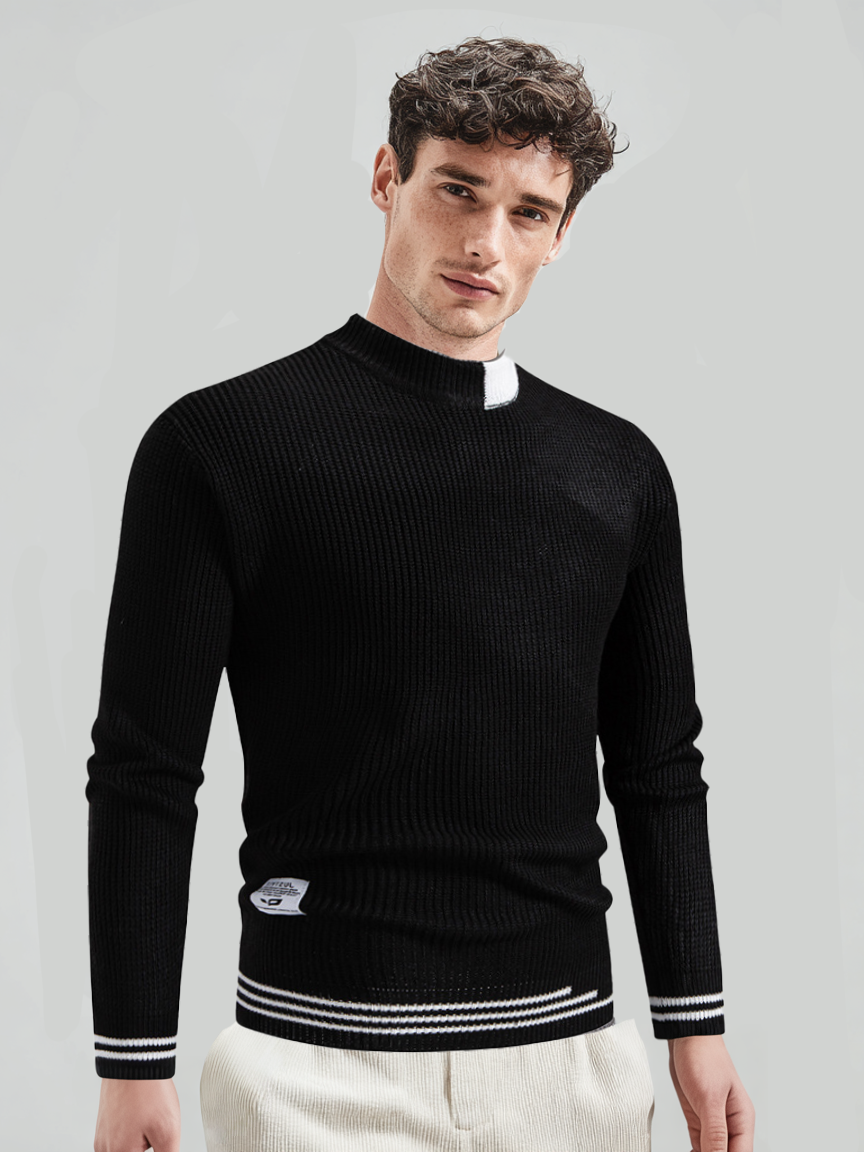 Haut décontracté en tricot à manches longues pour homme